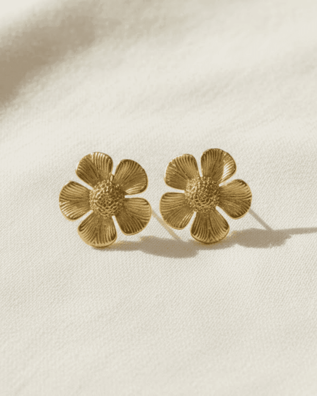 Textured Floral Statement Stud Earrings - view 1