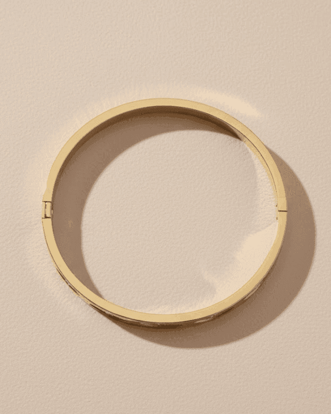 Engraved Wave Pattern Crystal Bangle - view 1