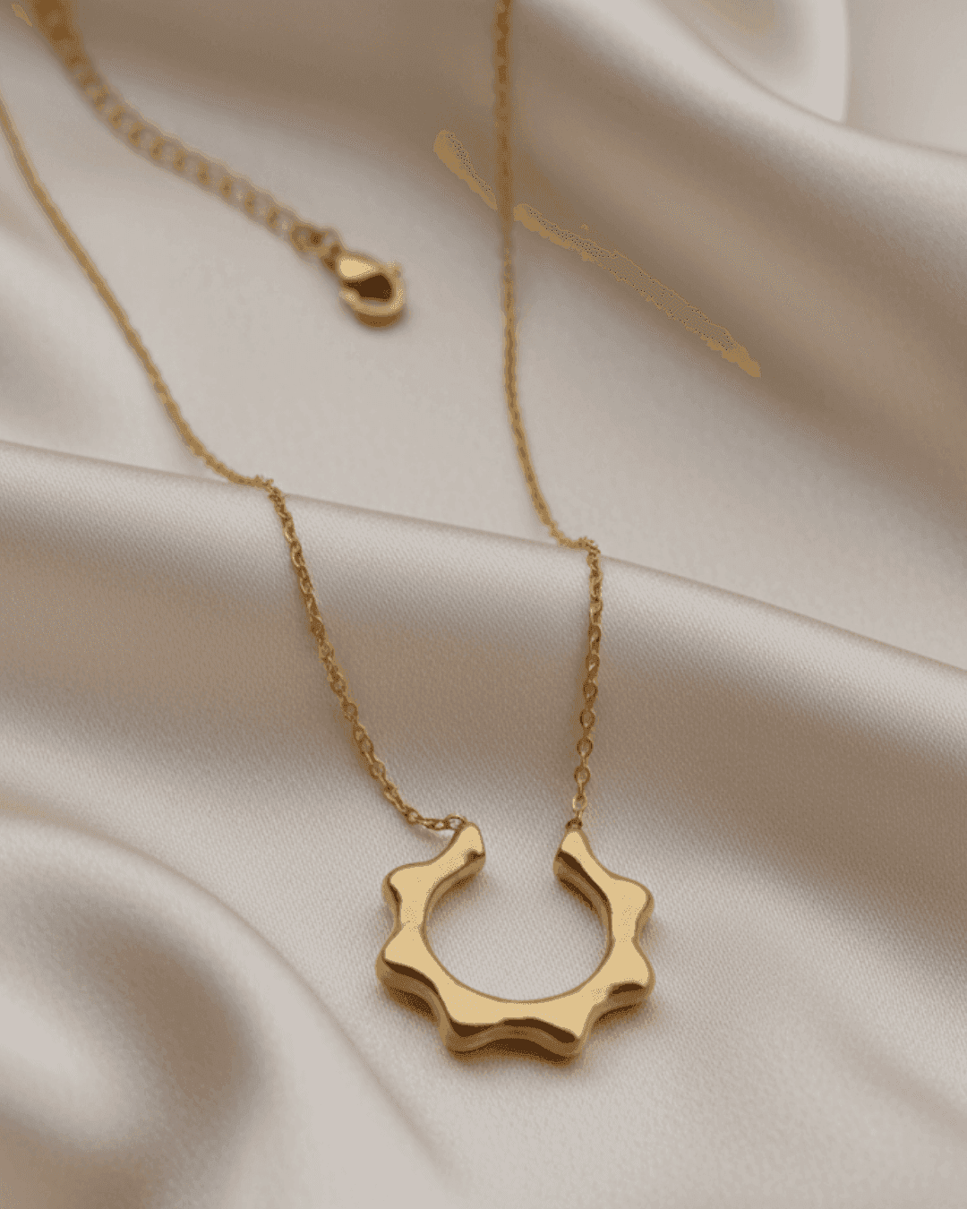 Minimalist Open Sunburst Pendant Necklace - view 1