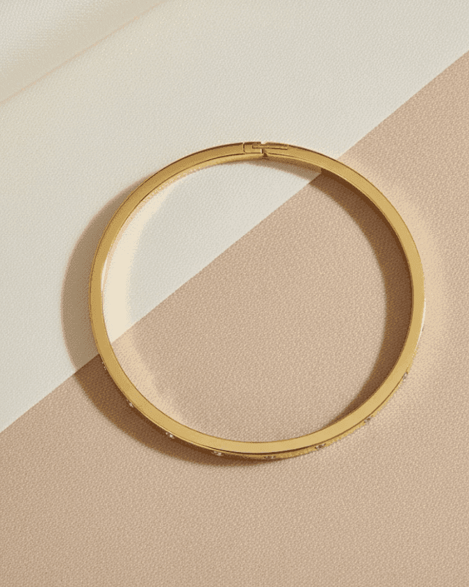 Slim Crystal-Studded Bangle Bracelet - view 1